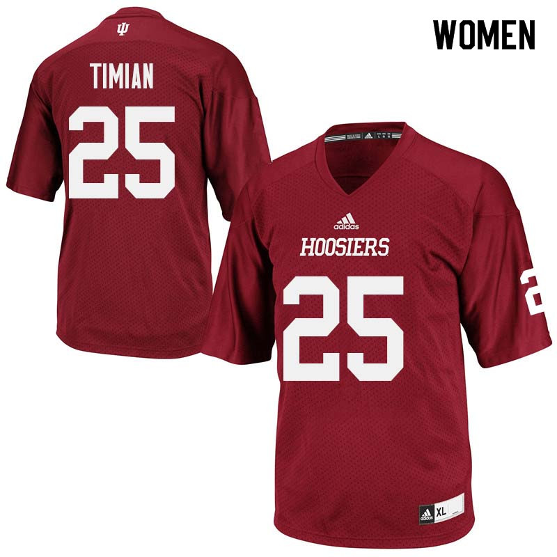 Women #25 Luke Timian Indiana Hoosiers College Football Jerseys Sale-Crimson
